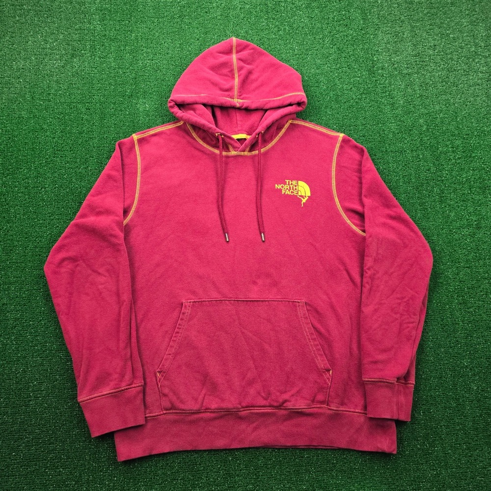 The North Face Dome Climb Graphic Hoodie Mens Large Red Pomegranate Sweatshirt